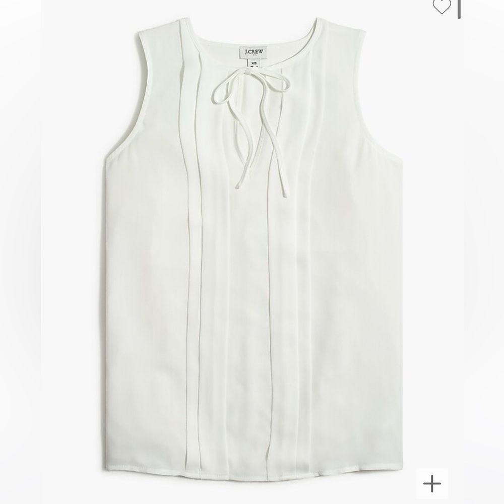 J Crew Factory Sleeveless pleated tie-neck top in XXL